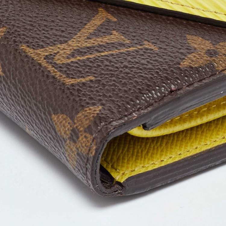 Pre Owned Louis Vuitton Yellow Epi Leather and Monogram Canvas Marie-Lou Wallet