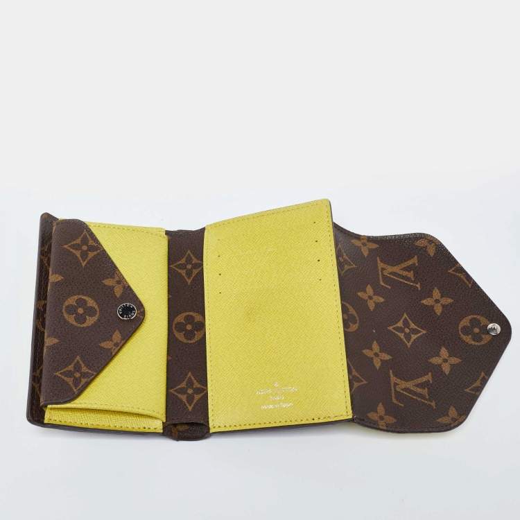 Pre Owned Louis Vuitton Yellow Epi Leather and Monogram Canvas Marie-Lou Wallet