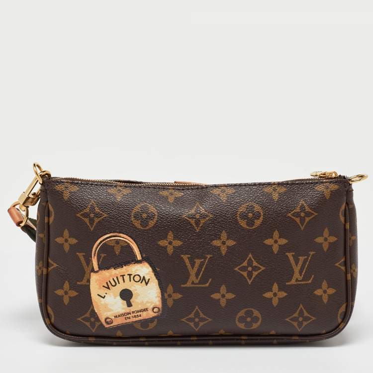 Pre Owned Louis Vuitton Monogram Canvas Duo Pochette Around the World Bag