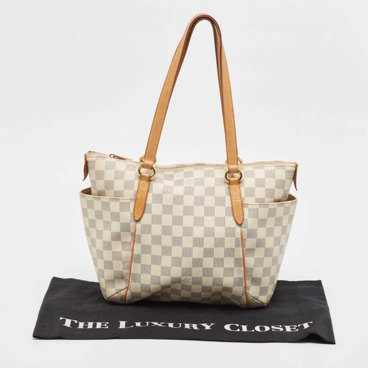 Pre Owned Louis Vuitton Damier Azur Canvas and Leather Totally PM Bag
