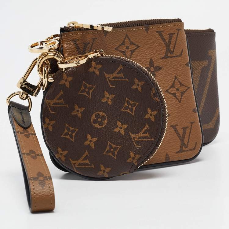 Pre Owned Louis Vuitton Monogram Canvas Trio Pouch