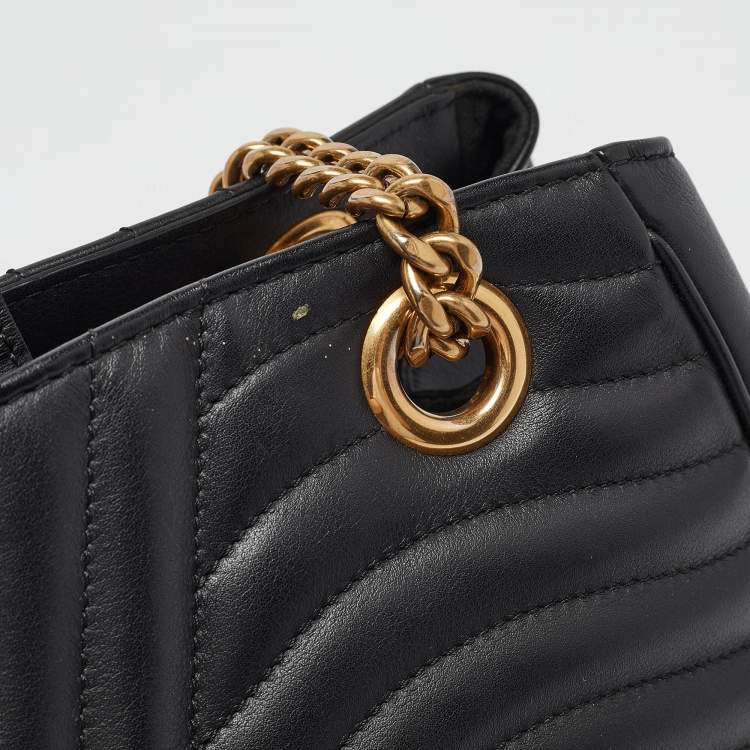 Pre Owned Louis Vuitton Black Quilted Leather New Wave Bag