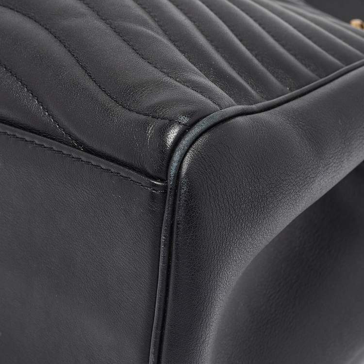 Pre Owned Louis Vuitton Black Quilted Leather New Wave Bag