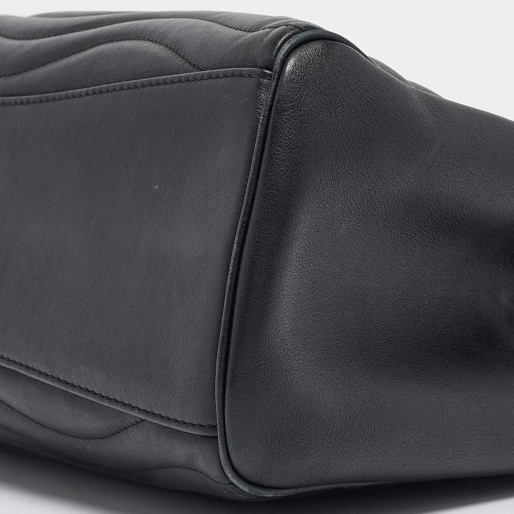 Pre Owned Louis Vuitton Black Quilted Leather New Wave Bag