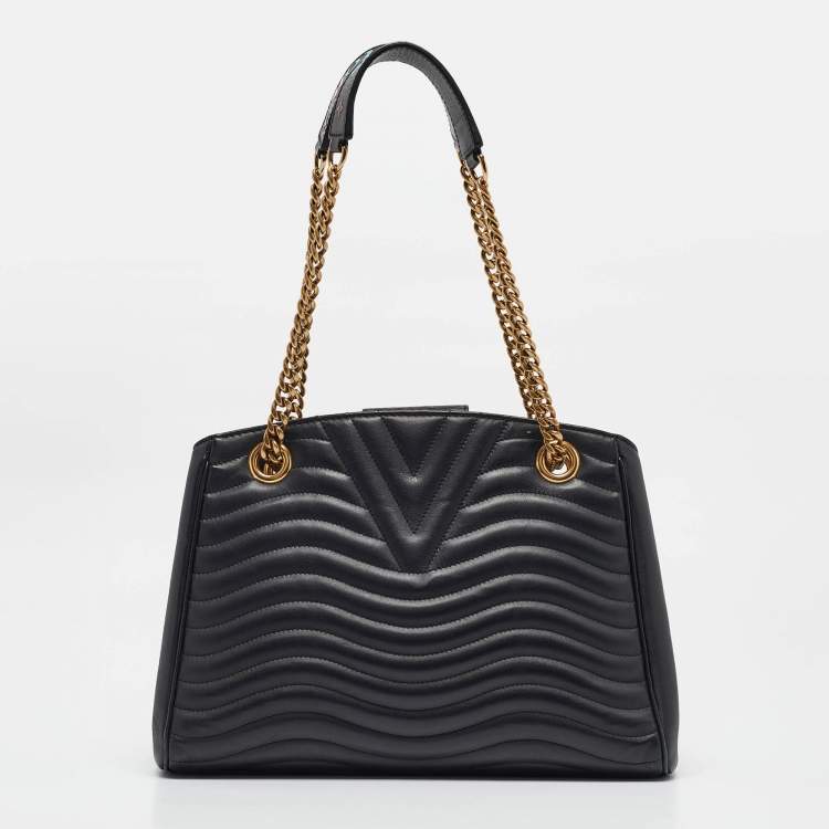 Pre Owned Louis Vuitton Black Quilted Leather New Wave Bag