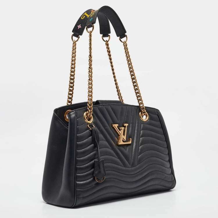 Pre Owned Louis Vuitton Black Quilted Leather New Wave Bag