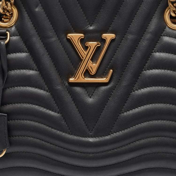 Pre Owned Louis Vuitton Black Quilted Leather New Wave Bag
