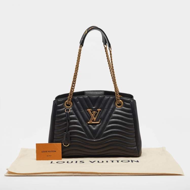Pre Owned Louis Vuitton Black Quilted Leather New Wave Bag