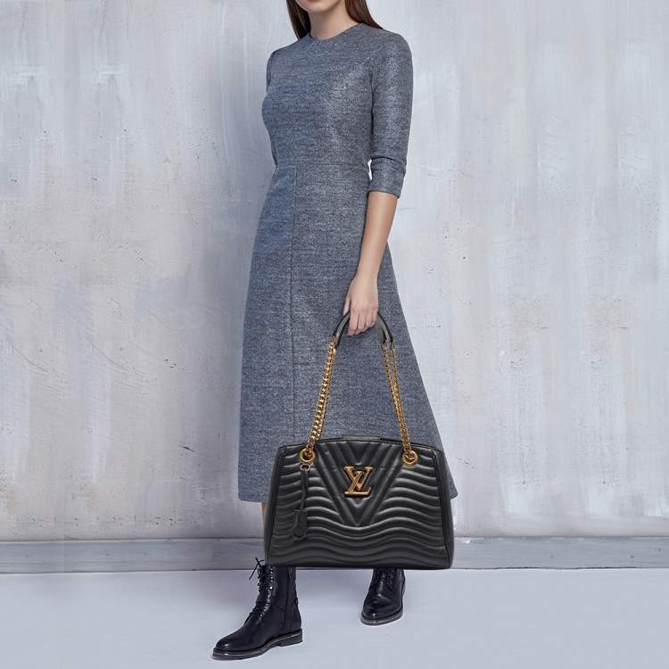 Pre Owned Louis Vuitton Black Quilted Leather New Wave Bag