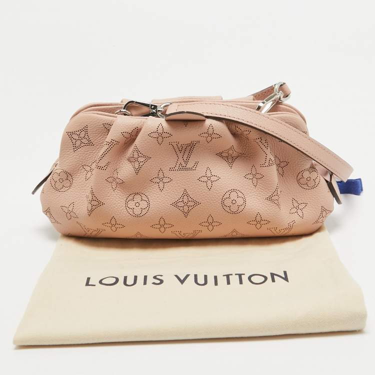 Pre Owned Louis Vuitton Magnolia Monogram Mahina Leather Scala Mini Pouch Bag