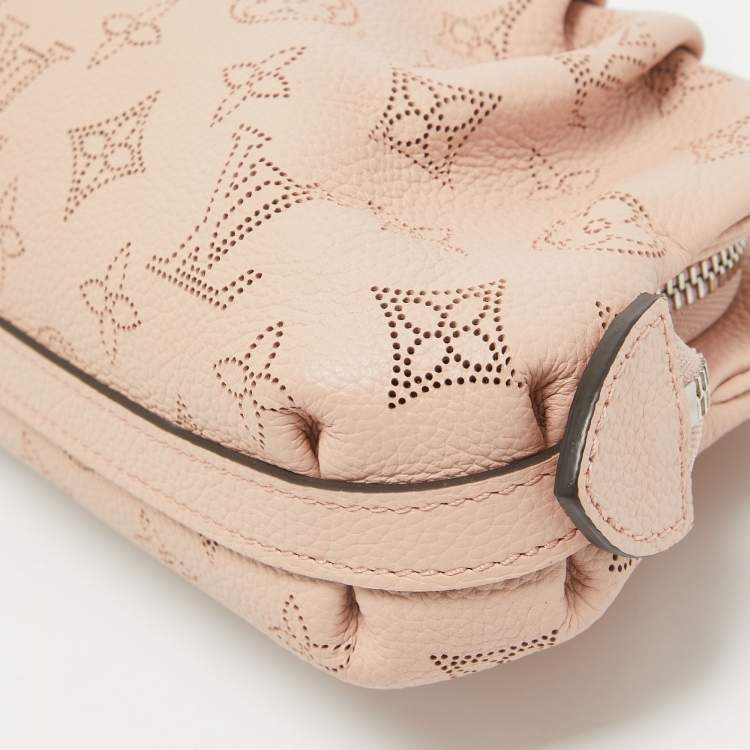 Pre Owned Louis Vuitton Magnolia Monogram Mahina Leather Scala Mini Pouch Bag