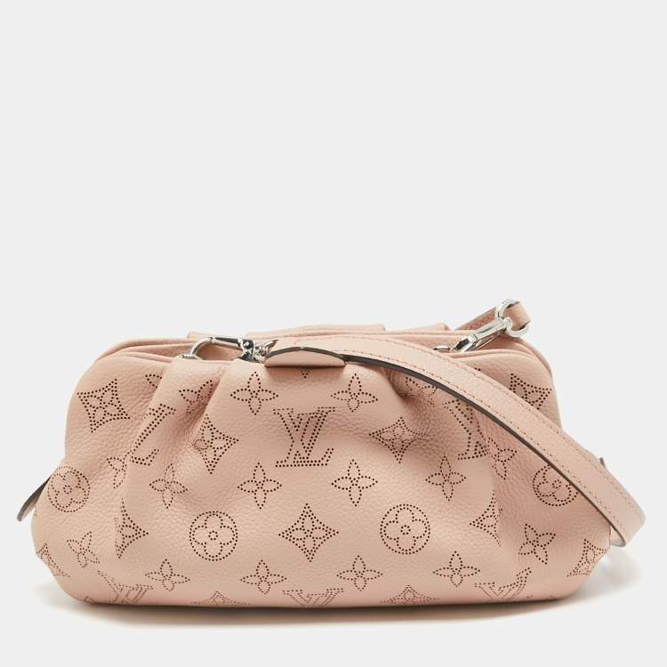 Pre Owned Louis Vuitton Magnolia Monogram Mahina Leather Scala Mini Pouch Bag