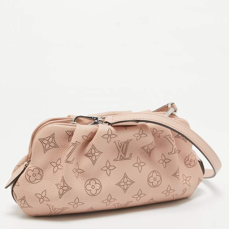 Pre Owned Louis Vuitton Magnolia Monogram Mahina Leather Scala Mini Pouch Bag