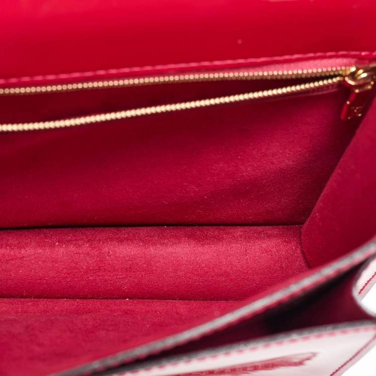 Pre Owned Louis Vuitton Fuchsia Vernis Monceau BB Bag