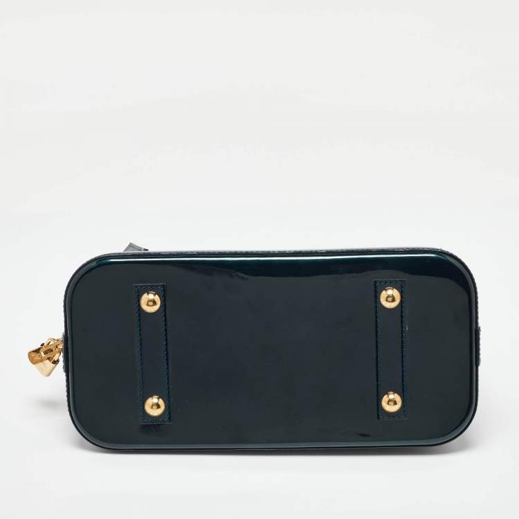 Pre Owned Louis Vuitton Bleu Nuit Monogram Vernis Leather Alma PM Bag