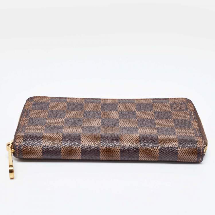 Pre Owned Louis Vuitton Damier Ebene Canvas Zippy Wallet