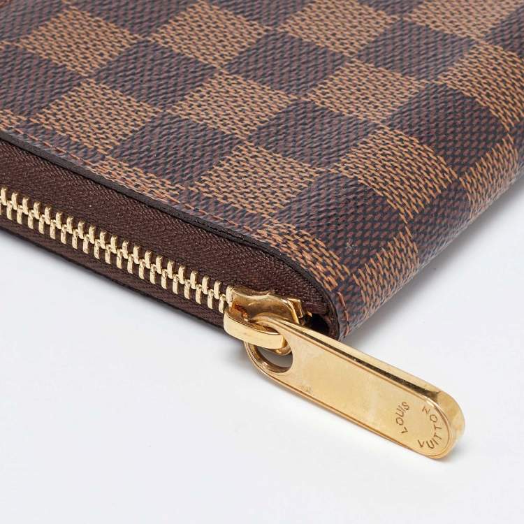 Pre Owned Louis Vuitton Damier Ebene Canvas Zippy Wallet