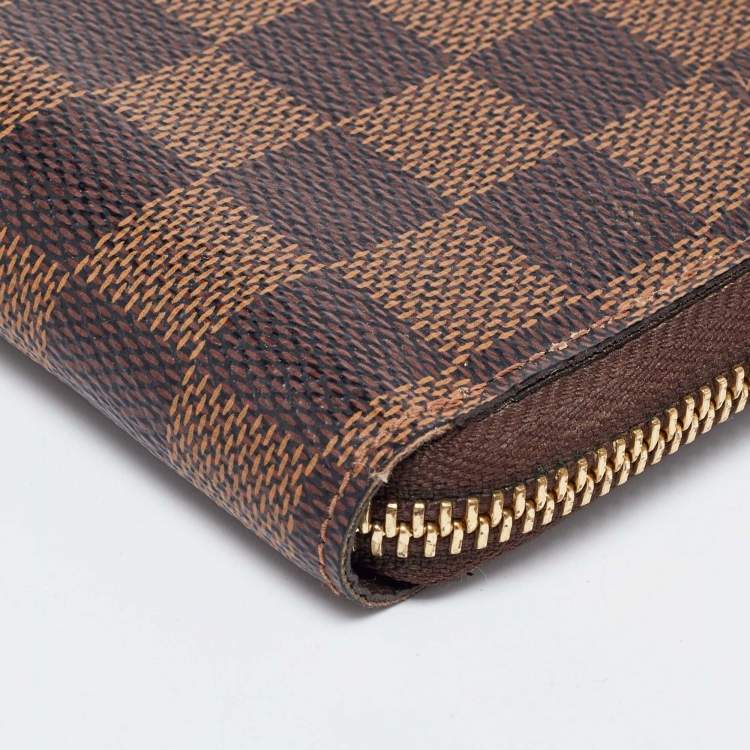 Pre Owned Louis Vuitton Damier Ebene Canvas Zippy Wallet