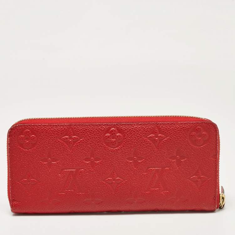 Pre Owned Louis Vuitton Cherry Monogram Empreinte Leather Clemence Wallet