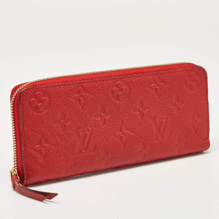 Pre Owned Louis Vuitton Cherry Monogram Empreinte Leather Clemence Wallet