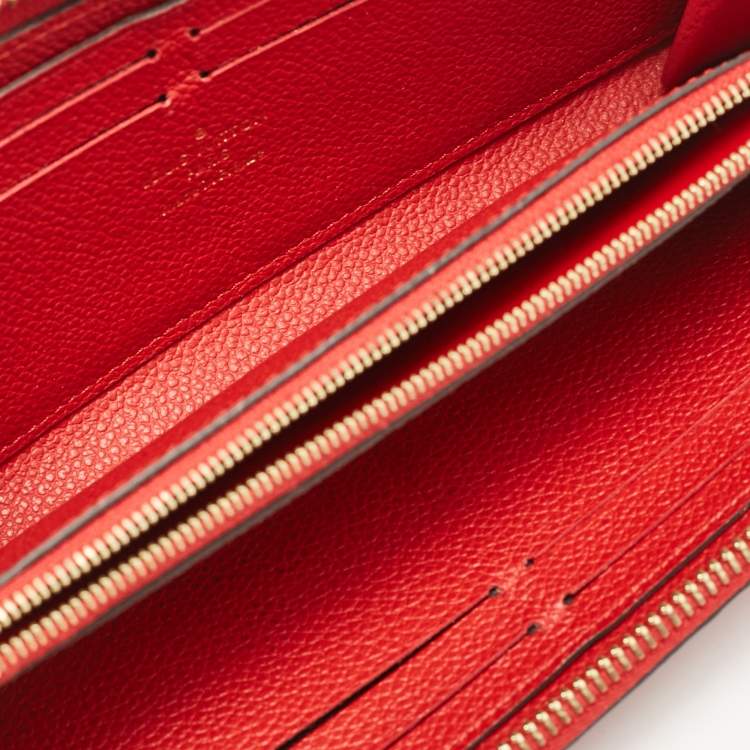 Pre Owned Louis Vuitton Cherry Monogram Empreinte Leather Clemence Wallet