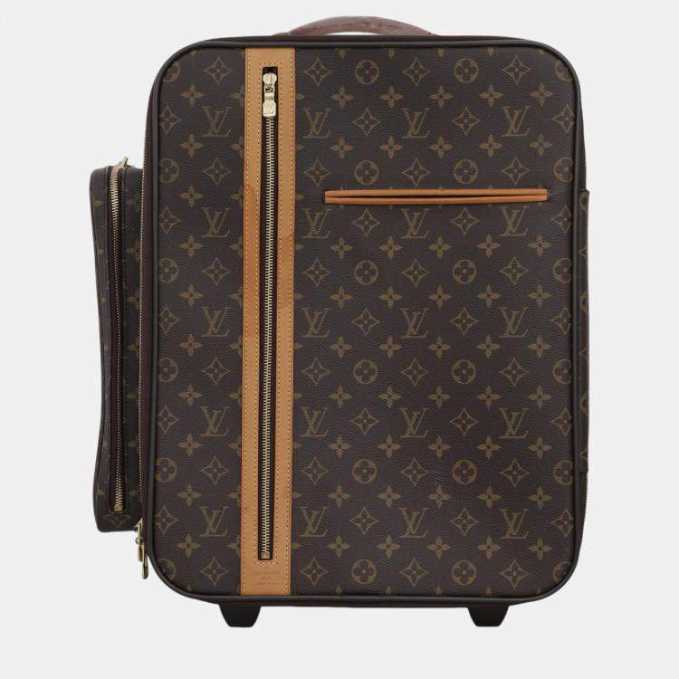 Pre Owned Louis Vuitton Brown Monogram Canvas Bosphore Trolley Rolling Luggage Bag