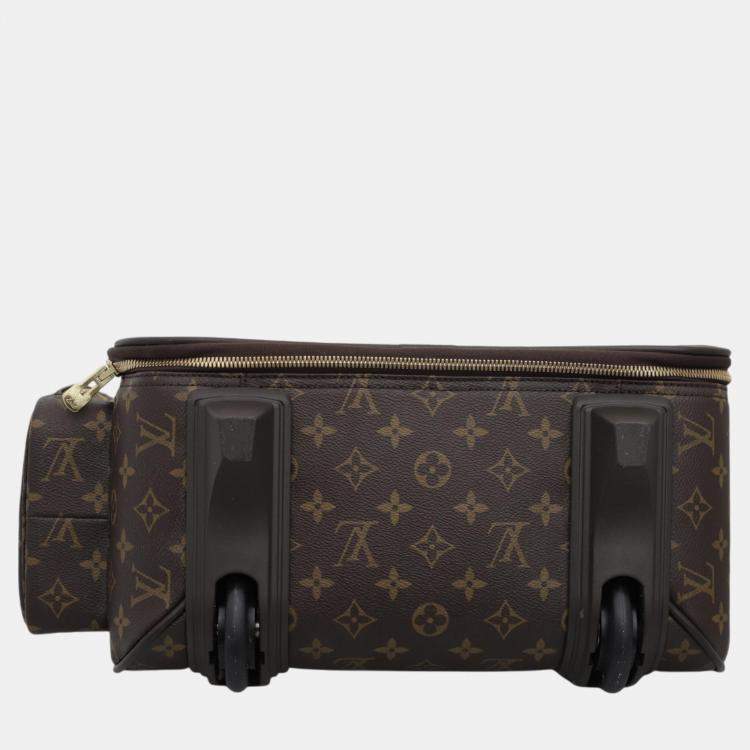 Pre Owned Louis Vuitton Brown Monogram Canvas Bosphore Trolley Rolling Luggage Bag