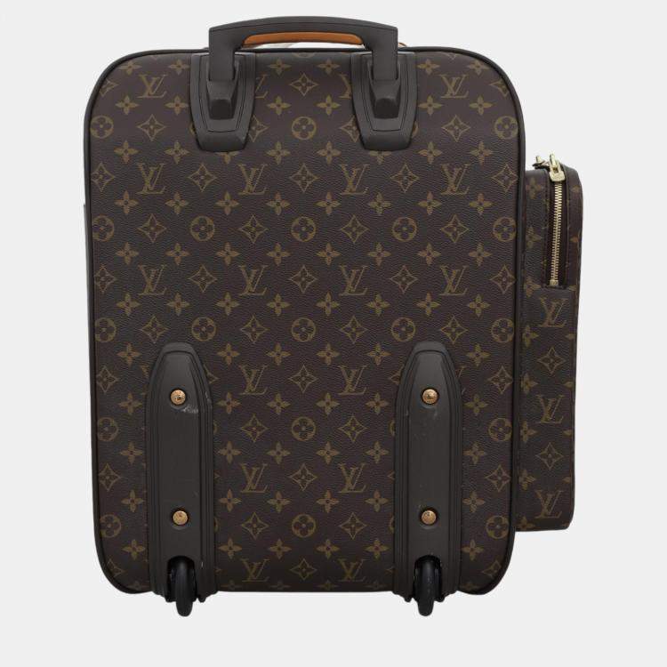 Pre Owned Louis Vuitton Brown Monogram Canvas Bosphore Trolley Rolling Luggage Bag