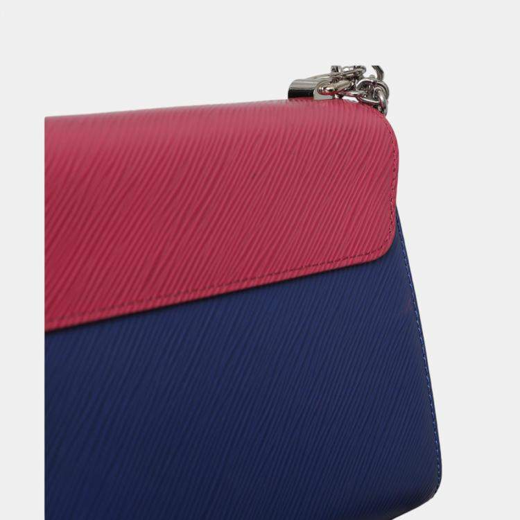 Pre Owned Louis Vuitton Soft Pink, Pink, Blue Epi Leather Twist MM Bag 