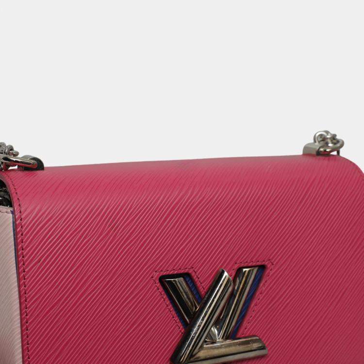 Pre Owned Louis Vuitton Soft Pink, Pink, Blue Epi Leather Twist MM Bag 