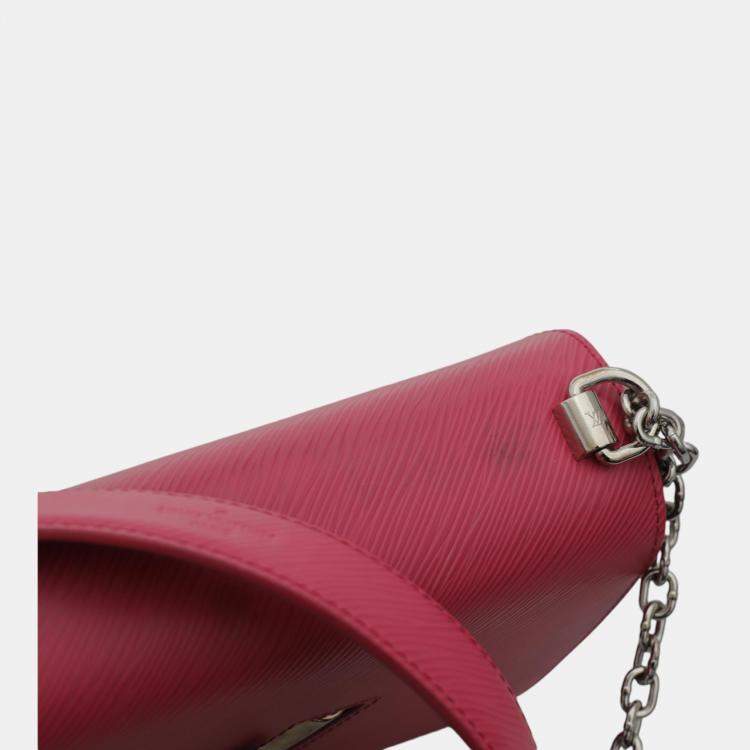 Pre Owned Louis Vuitton Soft Pink, Pink, Blue Epi Leather Twist MM Bag 