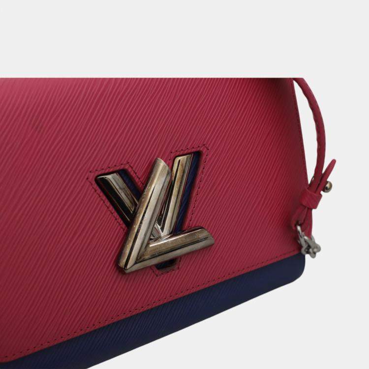 Pre Owned Louis Vuitton Soft Pink, Pink, Blue Epi Leather Twist MM Bag 