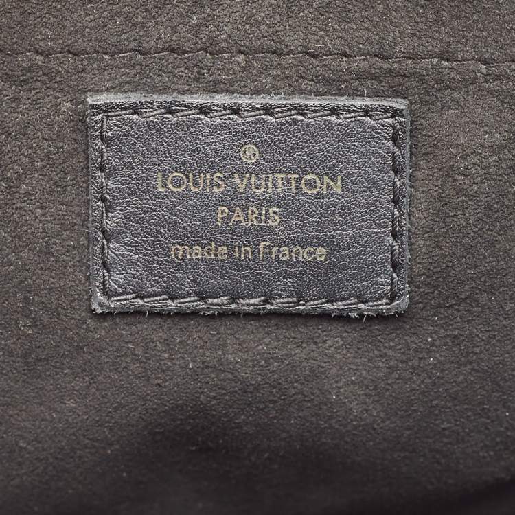 Pre Owned Louis Vuitton Black Leather Chain New Wave MM Bag