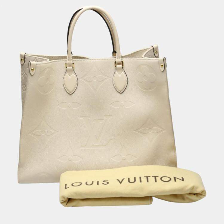 Pre Owned Louis Vuitton Beige Monogram Empreinte OnTheGo GM Tote 
