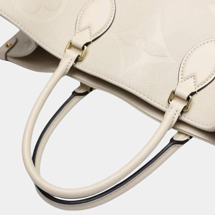 Pre Owned Louis Vuitton Beige Monogram Empreinte OnTheGo GM Tote 