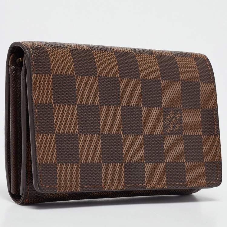 Pre Owned Louis Vuitton Damier Ebene Canvas Porte-Monnaie Tresor Wallet