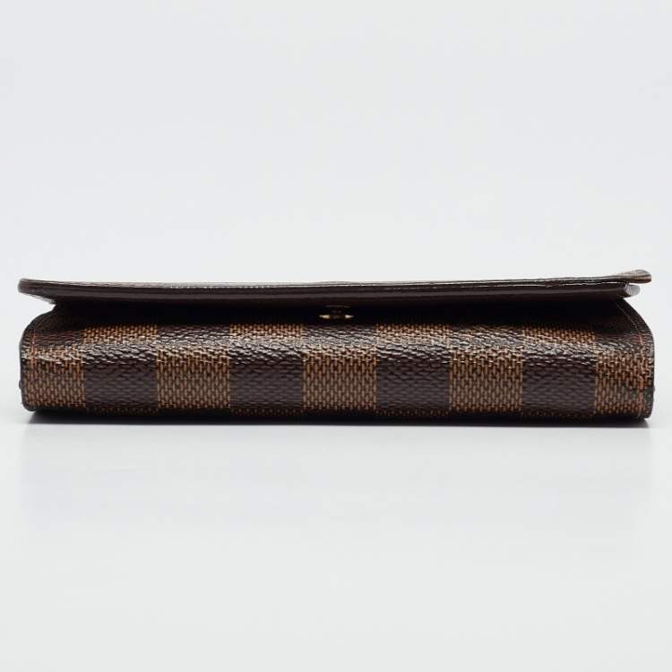 Pre Owned Louis Vuitton Damier Ebene Canvas Porte-Monnaie Tresor Wallet
