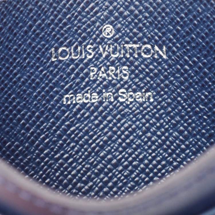 Pre Owned Louis Vuitton Blue Marine Epi Leather Card Holder
