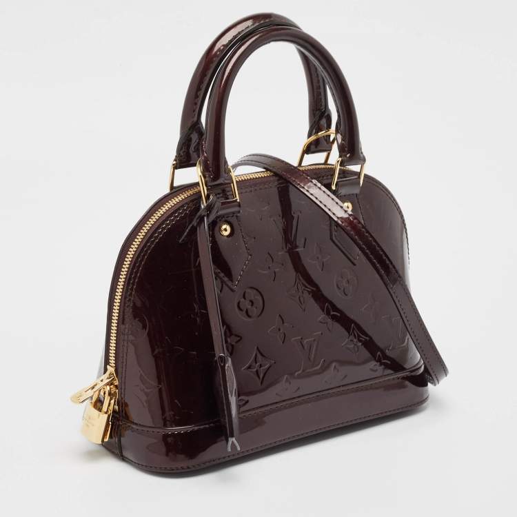 Pre Owned Louis Vuitton Amarante Monogram Vernis Alma BB Bag
