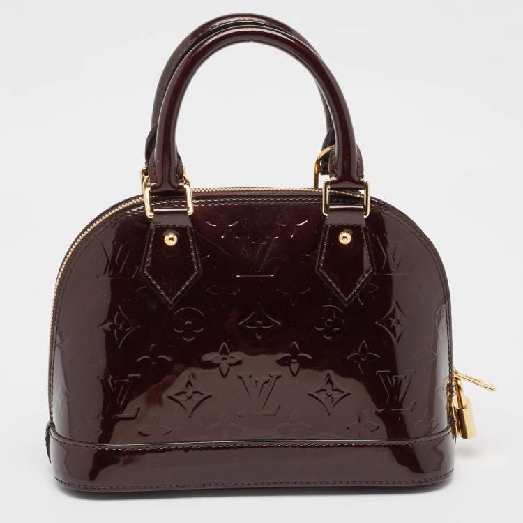 Pre Owned Louis Vuitton Amarante Monogram Vernis Alma BB Bag