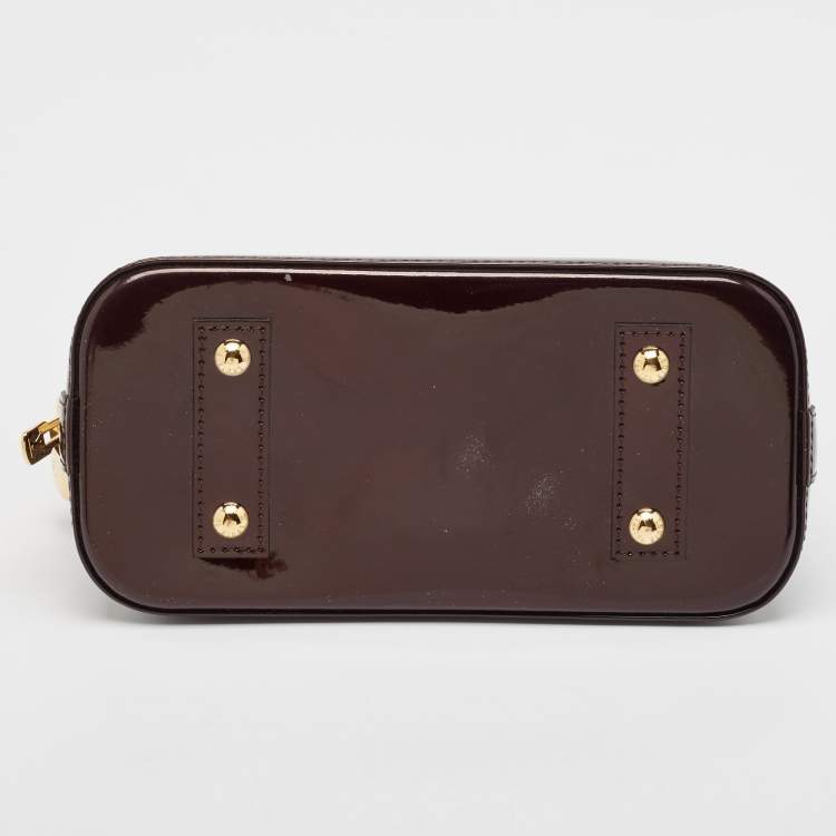 Pre Owned Louis Vuitton Amarante Monogram Vernis Alma BB Bag