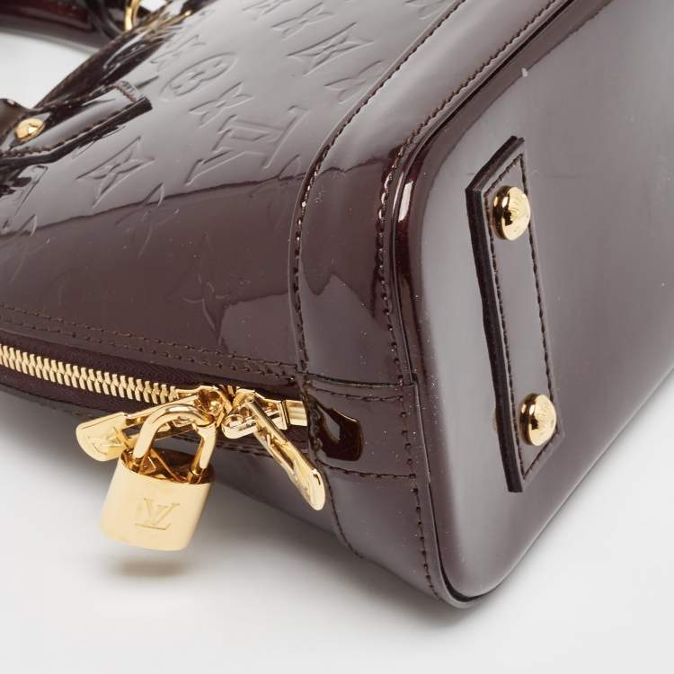 Pre Owned Louis Vuitton Amarante Monogram Vernis Alma BB Bag
