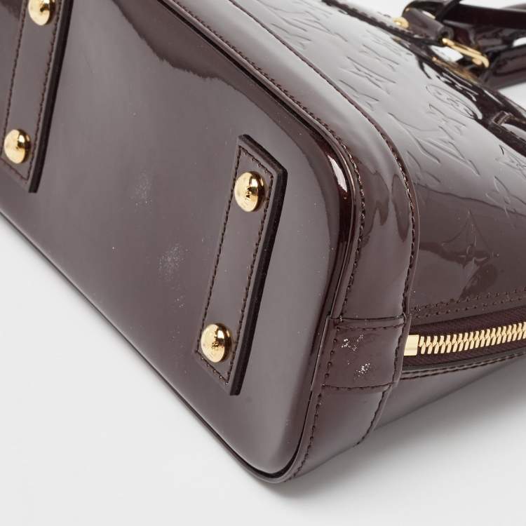 Pre Owned Louis Vuitton Amarante Monogram Vernis Alma BB Bag