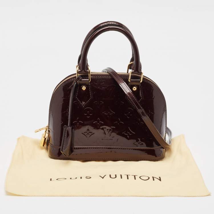 Pre Owned Louis Vuitton Amarante Monogram Vernis Alma BB Bag