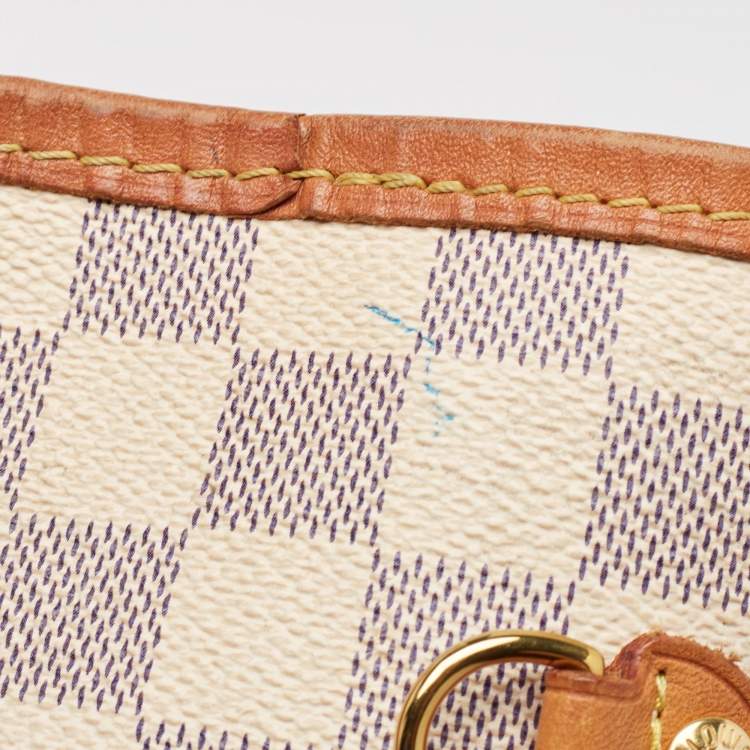 Pre Owned Louis Vuitton Damier Azur Canvas Neverfull MM Bag