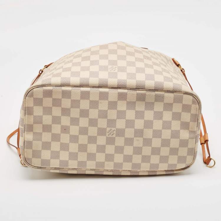 Pre Owned Louis Vuitton Damier Azur Canvas Neverfull MM Bag