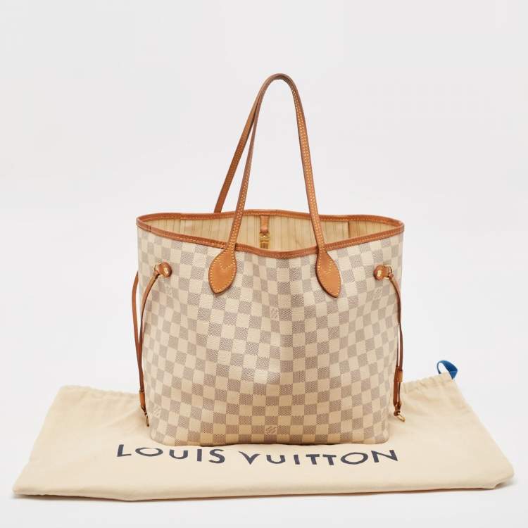 Pre Owned Louis Vuitton Damier Azur Canvas Neverfull MM Bag