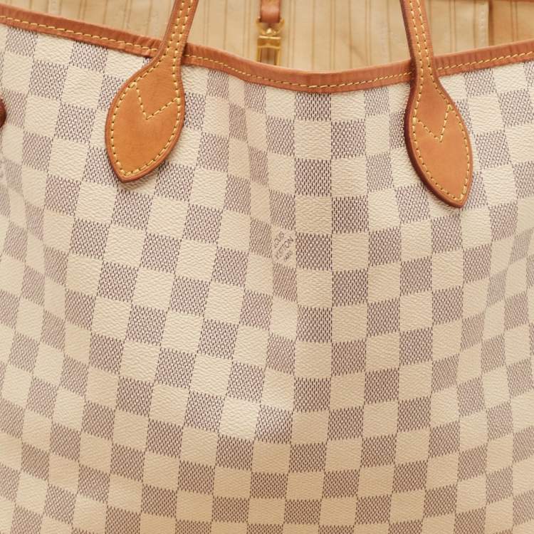 Pre Owned Louis Vuitton Damier Azur Canvas Neverfull MM Bag