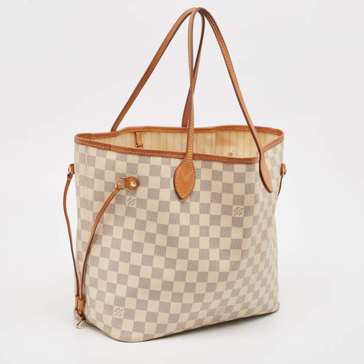 Pre Owned Louis Vuitton Damier Azur Canvas Neverfull MM Bag