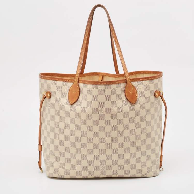 Pre Owned Louis Vuitton Damier Azur Canvas Neverfull MM Bag